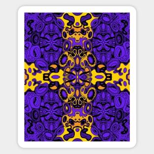 Miniature Aussie Tangle 13 Pattern in Purple and Gold Sticker